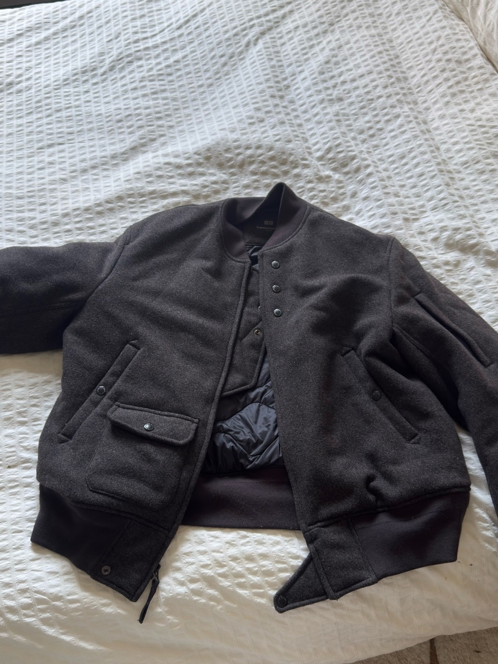 Mens Dark Grey Bomber Jacket
